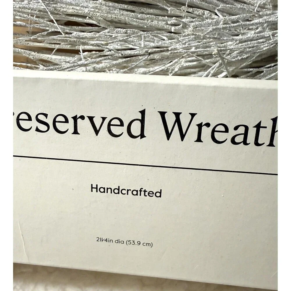 Threshold Luxe Icy Christmas Wreath 26” Preserved Winter Decor READ